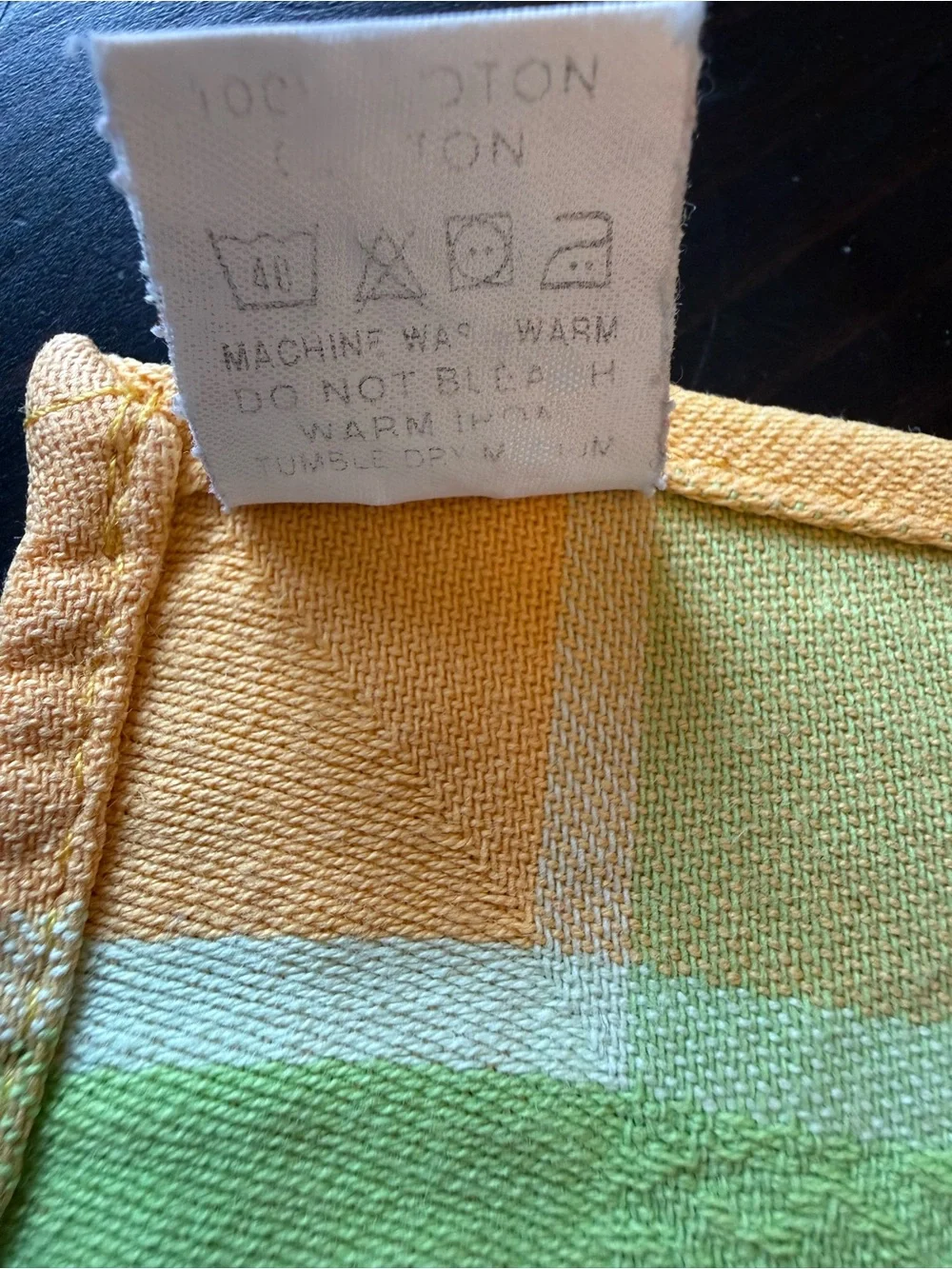 French yellow/blue/green napkins 100% cotton made in France set of 4
